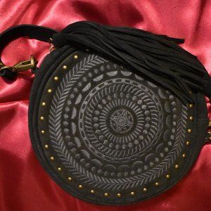 LEATHER MEDALLIAN EMBOSSED HANDBAG